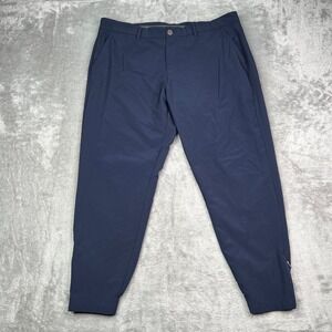 Primo Pants Mens 36 Short Blue Tapered Golf Performance Stretch Ankle Zip Jogger